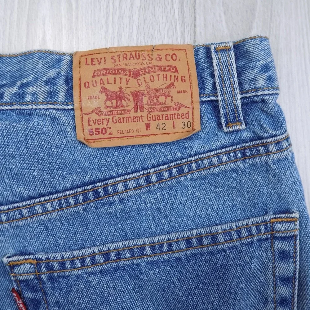 Vintage 90's Levi's 550 Relaxed Fit Jeans Mens 42x30 Blue Made in USA EUC
